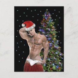Hottest Hunk-kerstkaart Briefkaart