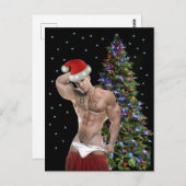 Hottest Hunk-kerstkaart Briefkaart (Voorkant / Achterkant)