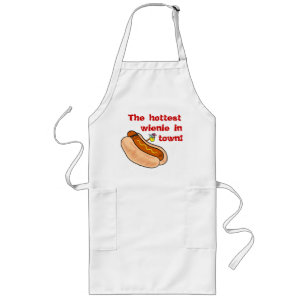 Hottest Wienie in Town Hot Dog BBQ Apron Lang Schort