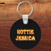 Hottie Jessica vuur en vlammen. Sleutelhanger (Voorkant)