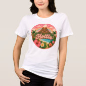 Hottie Kawaii Vulkan Tropisch Grafisch Tri-Blend Shirt (Voorkant)