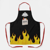 Hottie Kitchen Fire Flames Schort (Voorkant)