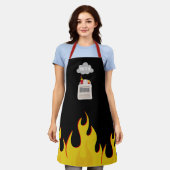 Hottie Kitchen Fire Flames Schort (Gedragen)