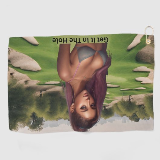 Hottie op de cursus golfhanddoek (Horizontaal)