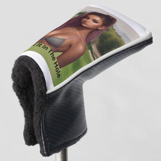 Hottie op de cursus golfheadcover (3/4 voorkant)