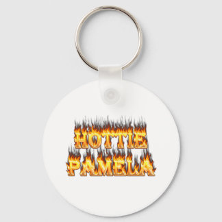 Hottie Pamela brand en vlammen Sleutelhanger