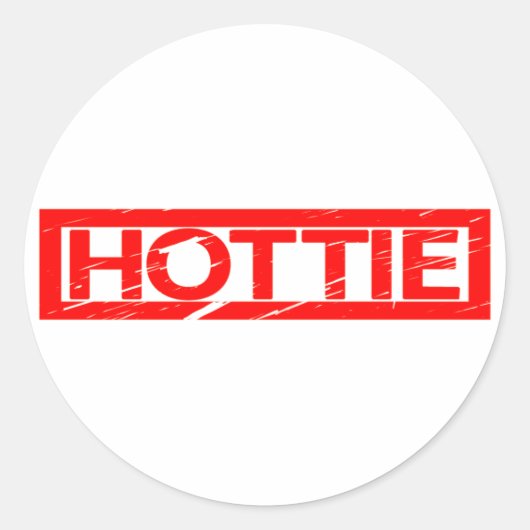 Hottie Stamp Ronde Sticker (Voorkant)