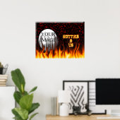 Hotties R Us vuur en vlammen rode marmer Poster (Thuiskantoor)