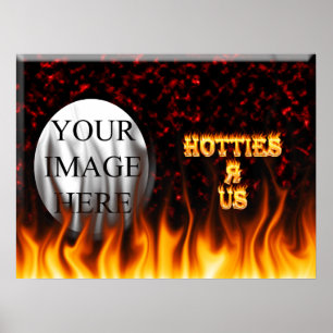 Hotties R Us vuur en vlammen rode marmer Poster