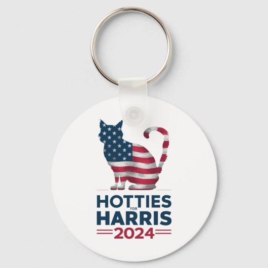 Hotties voor Harris 2024 Cat Ladies Kamala Harris Sleutelhanger (Voorkant)