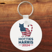 Hotties voor Harris 2024 Cat Ladies Kamala Harris Sleutelhanger (Voorkant)