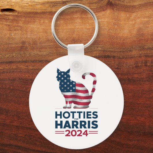 Hotties voor Harris 2024 Cat Ladies Kamala Harris Sleutelhanger (Voorkant)