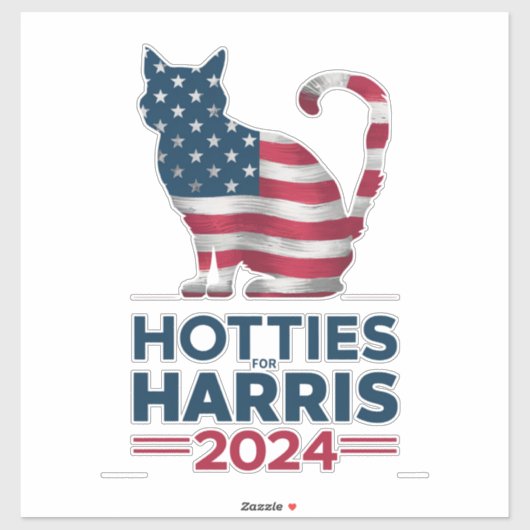Hotties voor Harris 2024 Cat Ladies Kamala Harris Sticker (Vel)