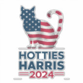 Hotties voor Harris 2024 Cat Ladies Kamala Harris Sticker (Voorkant)