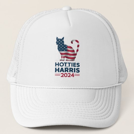 Hotties voor Harris 2024 Cat Ladies Kamala Harris Trucker Pet (Voorkant)