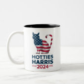 Hotties voor Harris 2024 Cat Ladies Kamala Harris Tweekleurige Koffiemok (Links)