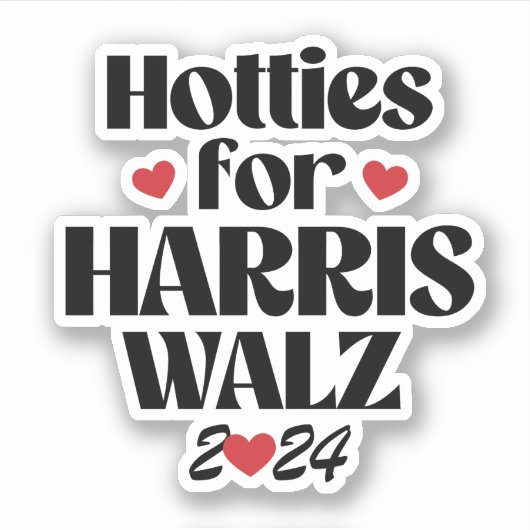 Hotties voor Harris Walz Sticker (Voorkant)
