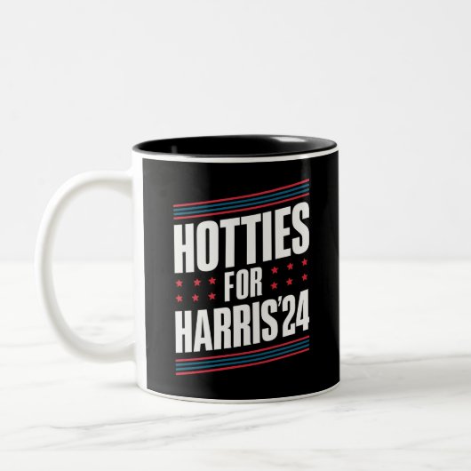 Hotties voor Kamala Harris 2024 Tweekleurige Koffiemok (Links)