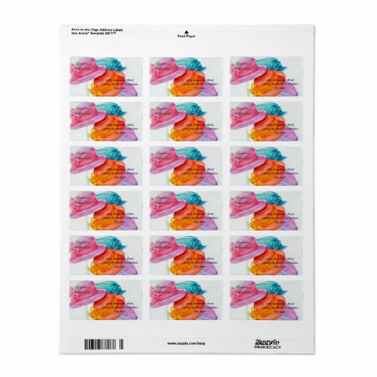 HOTTY HATS ADRES ETIKET (Full Sheet)