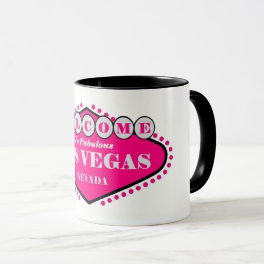 Hotty Pink Las Vegas Sign Logo Mok (Voorkant rechts)