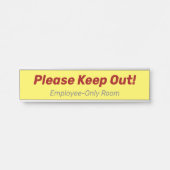 "Hou alsjeblieft op!" Bordjee Deurbordje (Voorkant)