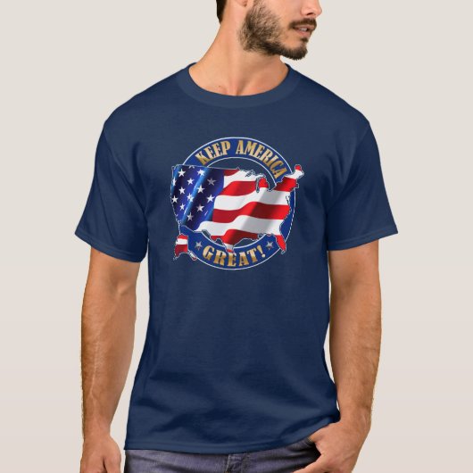 Hou Amerika geweldig! Trump 2020 Slogan T-Shirt (Voorkant)