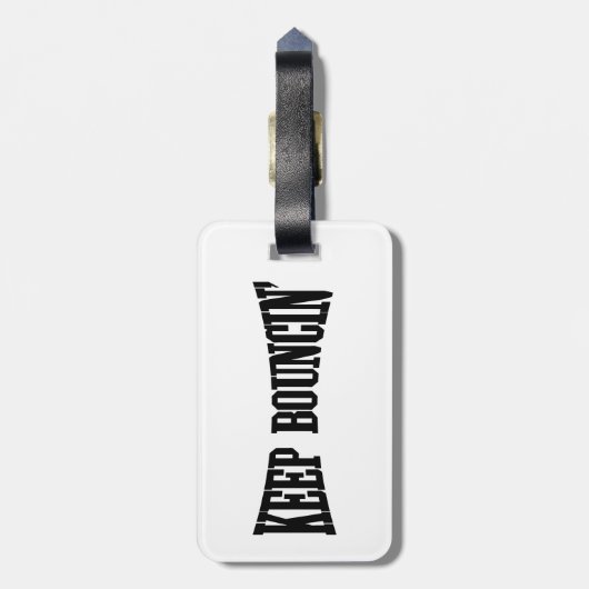 Hou Bouncin. Bagagelabel (Achterkant verticaal)