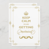 Hou Calm 2 Mustache Classic  Gay Wedding Kaart (Voorkant / Achterkant)