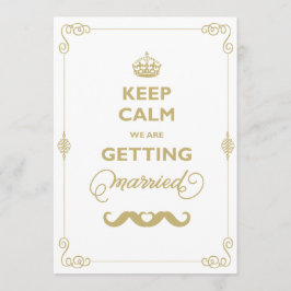 Hou Calm 2 Mustache Classic  Gay Wedding Kaart