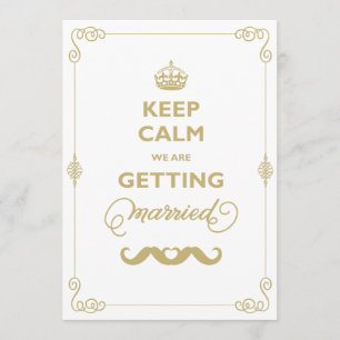 Hou Calm 2 Mustache Classic  Gay Wedding Kaart