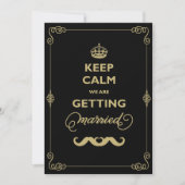 Hou Calm 2 Mustache Classic  Gay Wedding Kaart (Voorkant)