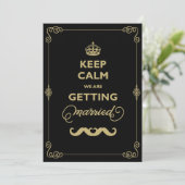 Hou Calm 2 Mustache Classic  Gay Wedding Kaart (Staand voorkant)