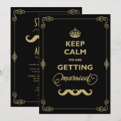 Hou Calm 2 Mustache Classic  Gay Wedding Kaart (Voorkant / Achterkant)