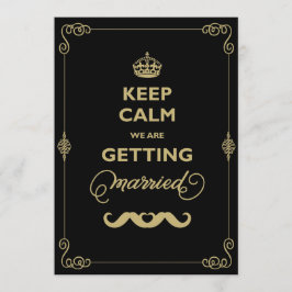Hou Calm 2 Mustache Classic  Gay Wedding Kaart