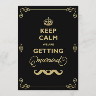 Hou Calm 2 Mustache Classic  Gay Wedding Kaart