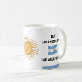 Hou Calm Argentina & Funny Text, Argentijnse vlag Koffiemok (Voorkant rechts)