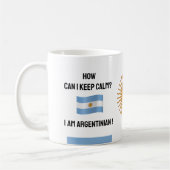 Hou Calm Argentina & Funny Text, Argentijnse vlag Koffiemok (Links)