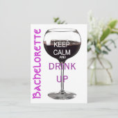 Hou Calm Bachelorette drinken Kaart (Staand voorkant)