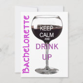 Hou Calm Bachelorette drinken Kaart (Voorkant)
