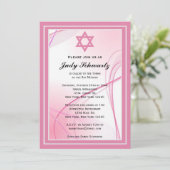 Hou Calm Bat Mitzvah Girl Invitation Kaart (Staand voorkant)