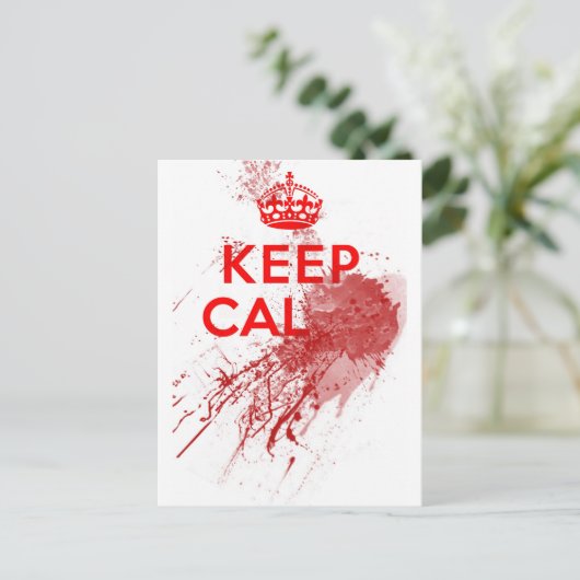 Hou Calm Bloody Zombie Briefkaart (Staand voorkant)