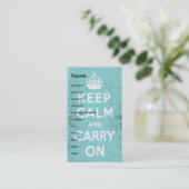 Hou Calm Blue Grunge Canvas digitale kunst Visitekaartje (Staand voorkant)