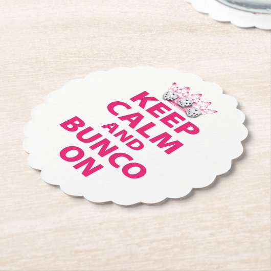 Hou Calm Bunco op Retro Funny Dice Kartonnen Onderzetters (Gekanteld)