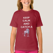 Hou Calm Catch a Unicorn Girls' Dark T-Shirt (Voorkant)
