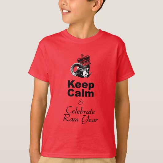 Hou Calm Celebrate Ram Year kinder T-shirt (Voorkant)