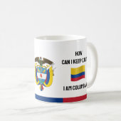 Hou Calm Colombia & Funny Text, Colombiaanse vlag Koffiemok (Voorkant rechts)