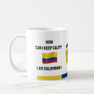 Hou Calm Colombia & Funny Text, Colombiaanse vlag Koffiemok