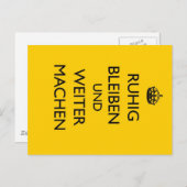 Hou Calm en Carry op - Ruhig Bleiben German Briefkaart (Voorkant / Achterkant)