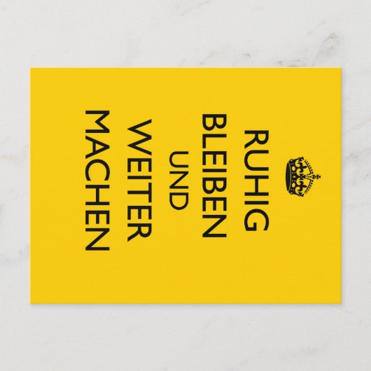 Hou Calm en Carry op - Ruhig Bleiben German Briefkaart (Voorkant)