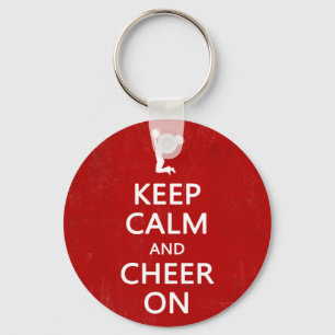 Hou Calm en Cheer On, Cheerleader Red Sleutelhanger